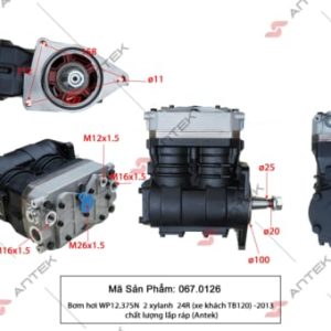 Bơm hơi WP12.375N 2 xy lanh (xe khách TB120) 2013 – Antek