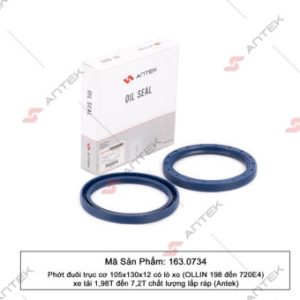 Phớt đuôi trục cơ 105x130x12 có lò xo (OLLIN 198 đến 720E4) xe tải 1,98T đến 7,2T – Antek