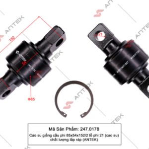 Cao su giằng cầu phi 85x54x152 lỗ phi 21 (cao su) – Antek