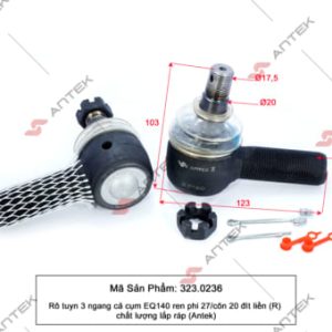 Rotuyn 3 ngang cả cụm EQ140 ren phi 27/côn 20 đít liền (R) – Antek