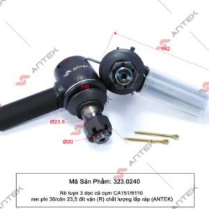 Rotuyn 3 dọc cả cụm CA151/6110 ren phi 30/côn 23,5 đít vặn (R) – Antek