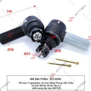 Rotuyn 3 ngang/dọc cả cụm Đông Phong Liễu Châu ren phi 36/côn 28 đít vặn (L) – Antek