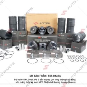 Bộ hơi 6114/L340/L375 2 dấu xupap (Piston không kẹp đồng), Xéc-măng thép – Antek